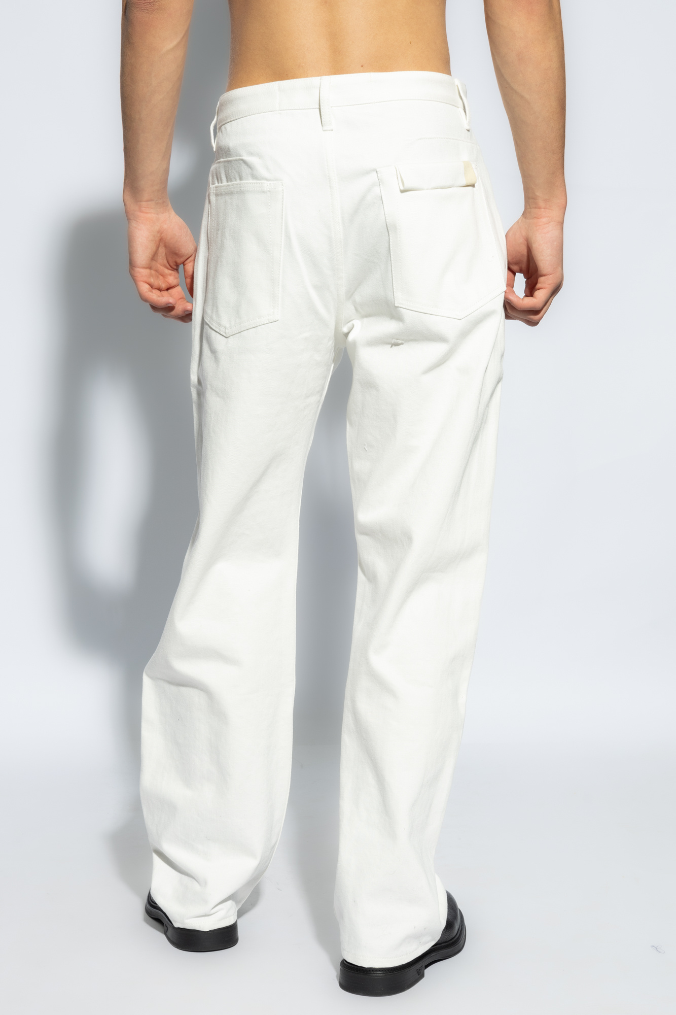 Jil Sander ジルサンダー White Jeans With Logo Patch O 23831088_53826683_600.jpg